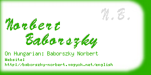 norbert baborszky business card